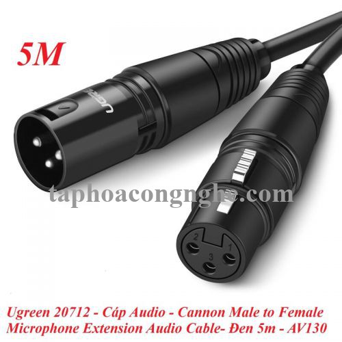 Ugreen 20712 5M Màu Đen Cáp nối dài Microphone Canon âm thanh AV130 30020712